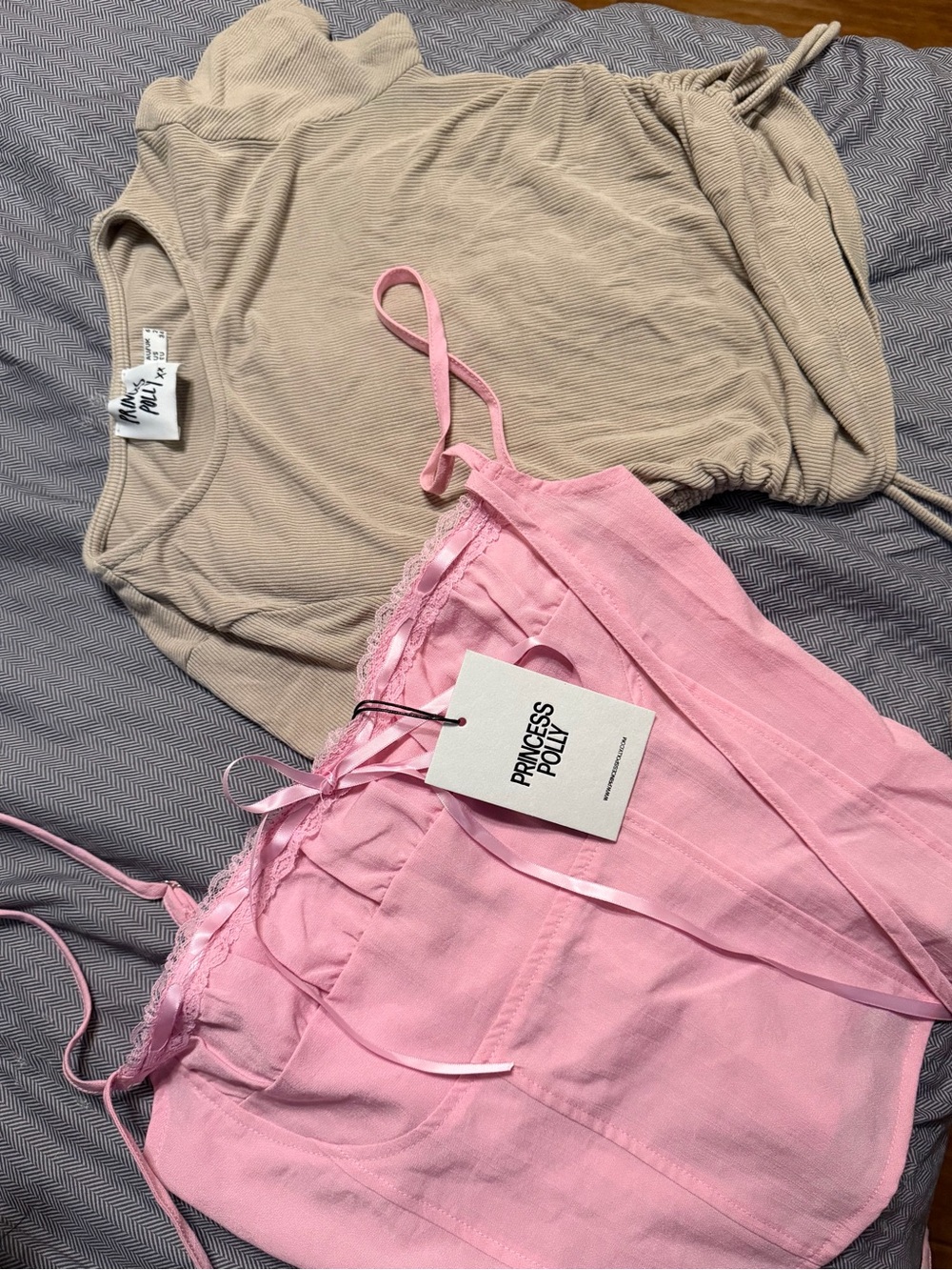 Princess polly pink and beige tops